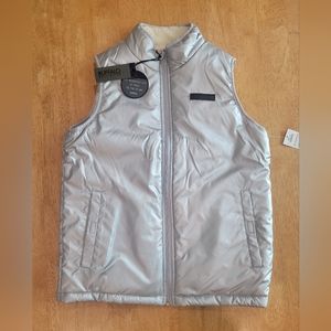 NWT Buffalo David Bitton Metallic silver reversible vest